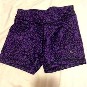 Puma Purple Leopard Print Shorts in XS